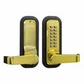 Lockey Usa Mechanical Keyless Lever Lock, Single Sided, 2835, Bright Brass 2835BB